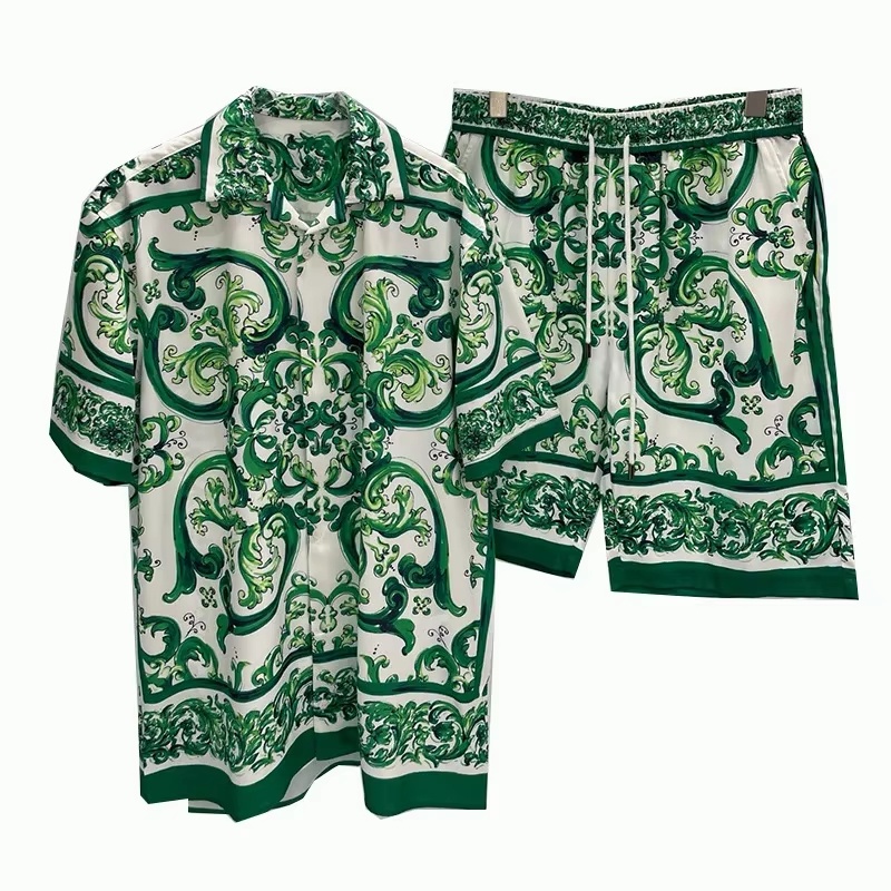 Men'S Fashion Videos - Ensemble chemise et short hawaïen décontracté