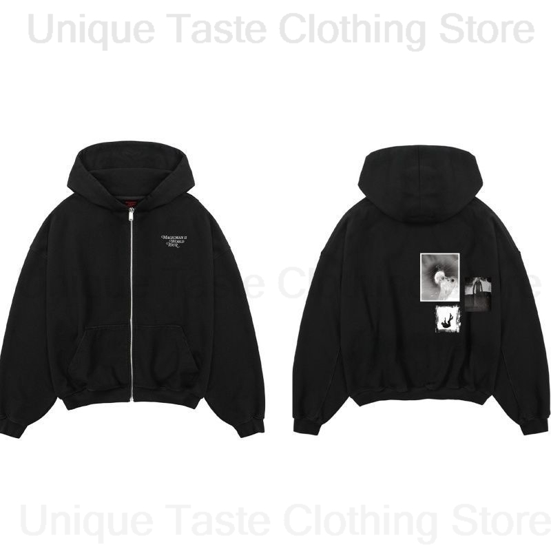 Mens Fashion Zip Up Hoodies - Jackson Wang MAGICMAN 2 même sweat