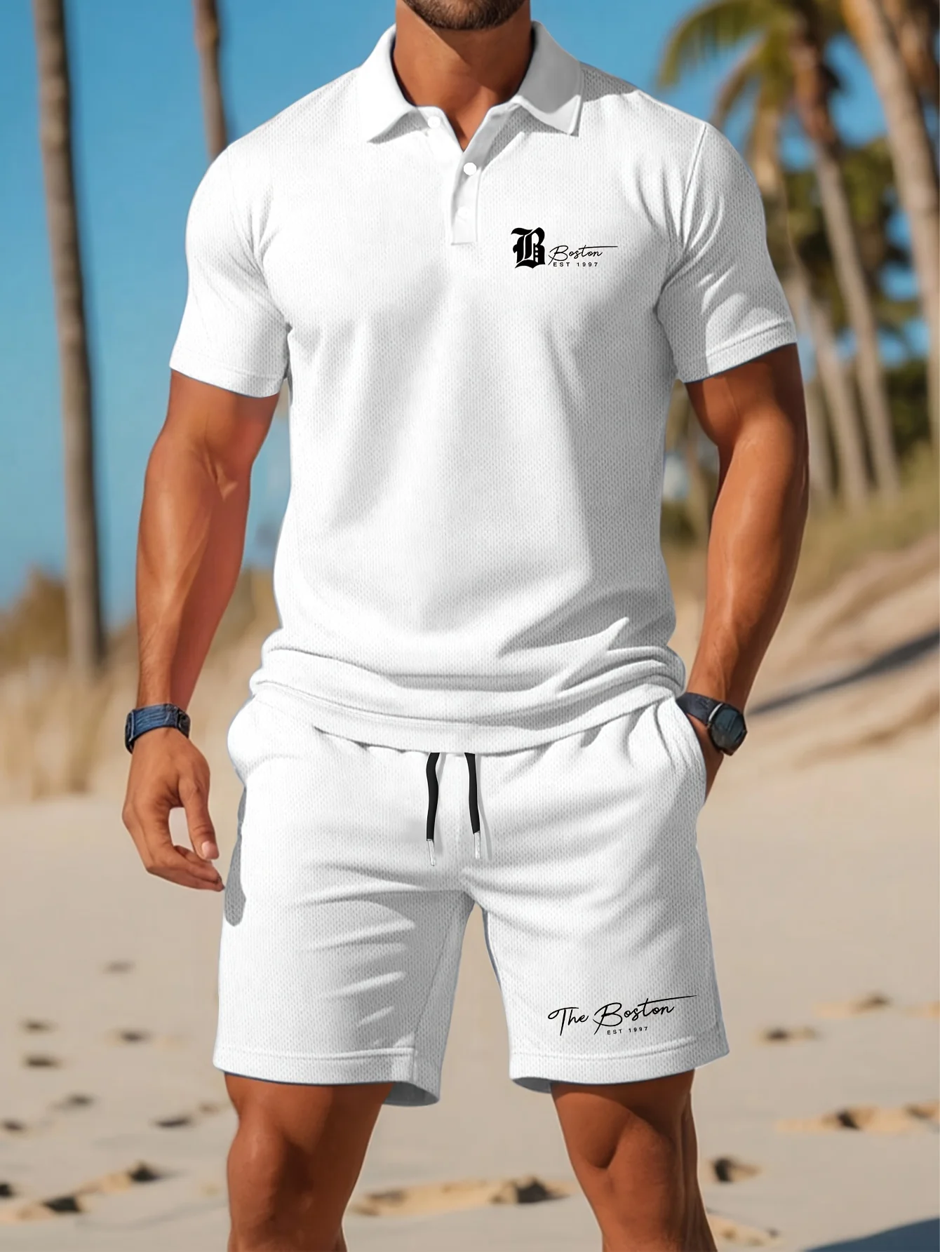 Men'S Fashion Videos - Ensemble polo et short pour homme,