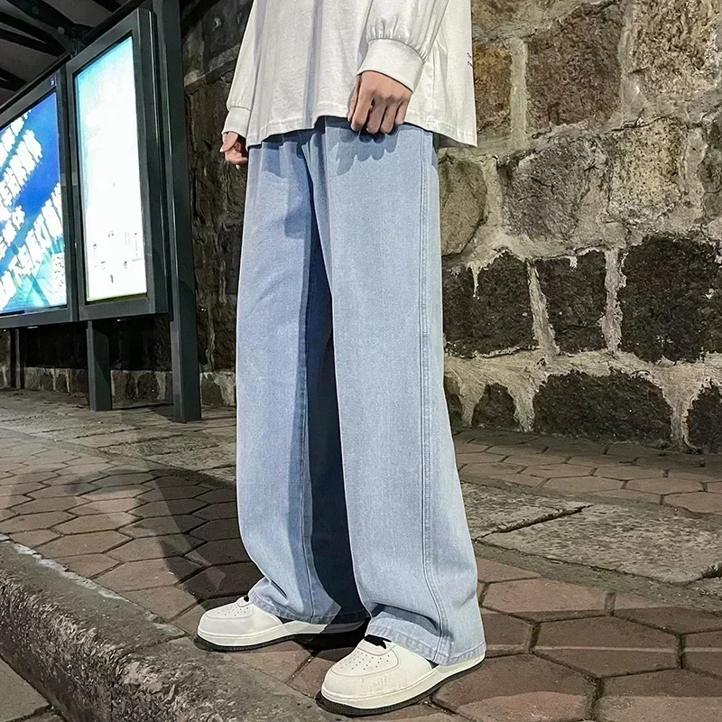 Men'S Fashion Grey Jeans - Jeans amples décontractés pour hommes, style
