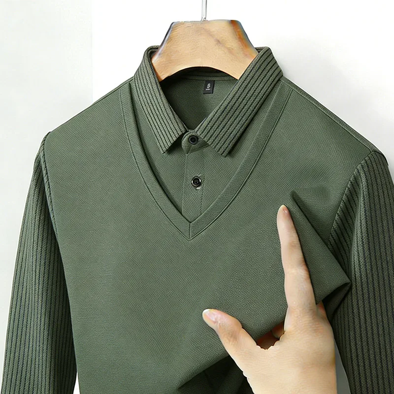 Mens Fashion Clothes - Chemise à col en V à