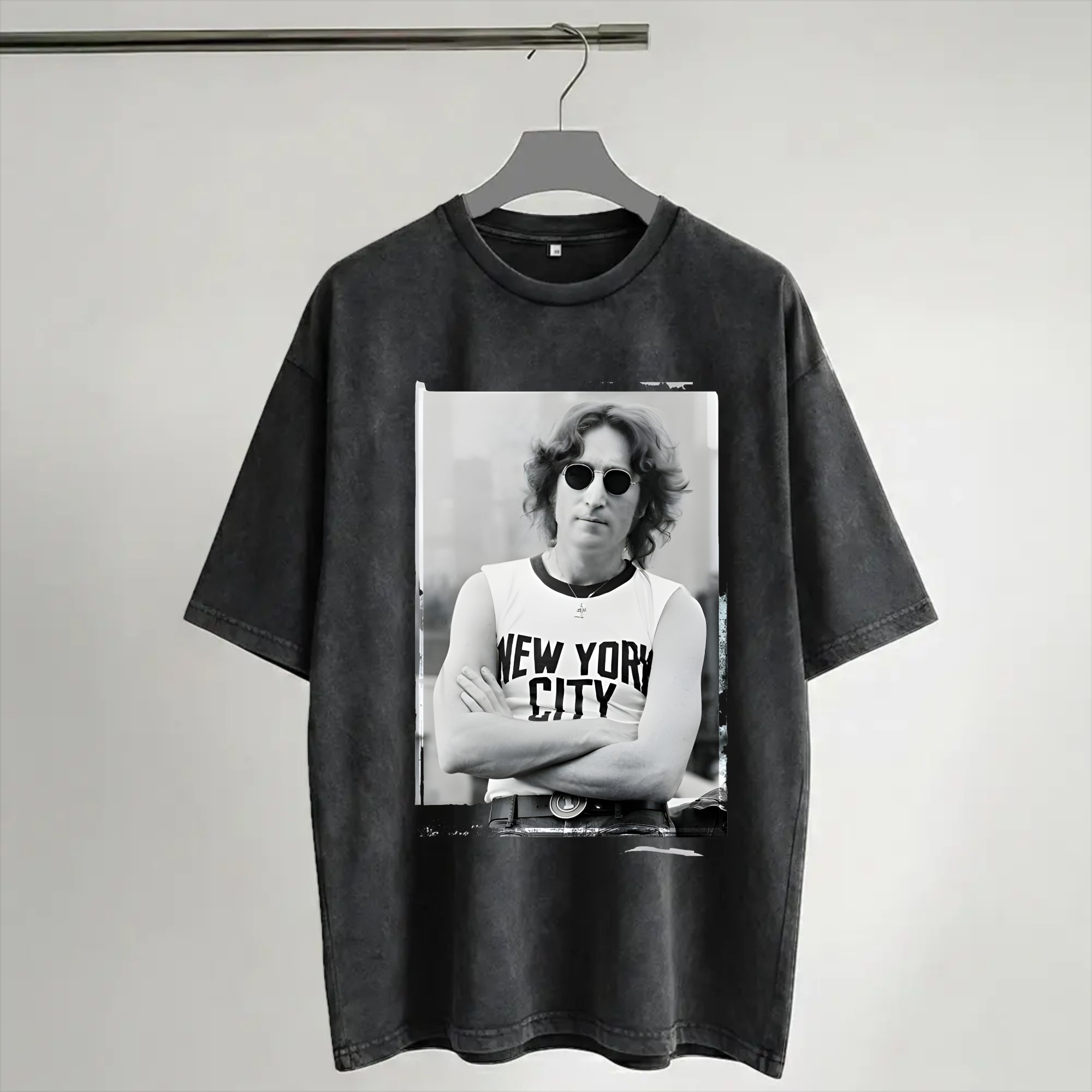 Men'S Fashion New York - Chemise délavée Harajuku John Lennon 1972