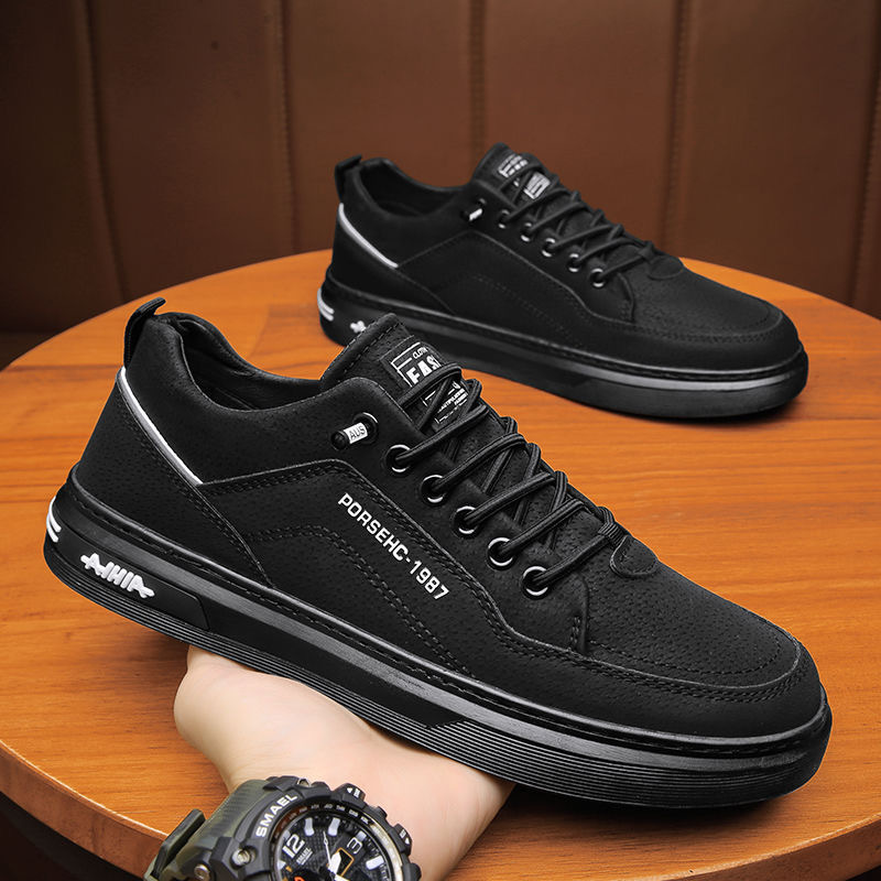 Mens Fashion Trainers - Baskets blanches en cuir souple pour
