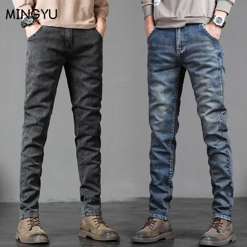 Men'S Fashion Grey Jeans - Jean Slim Classique pour Homme, Mode
