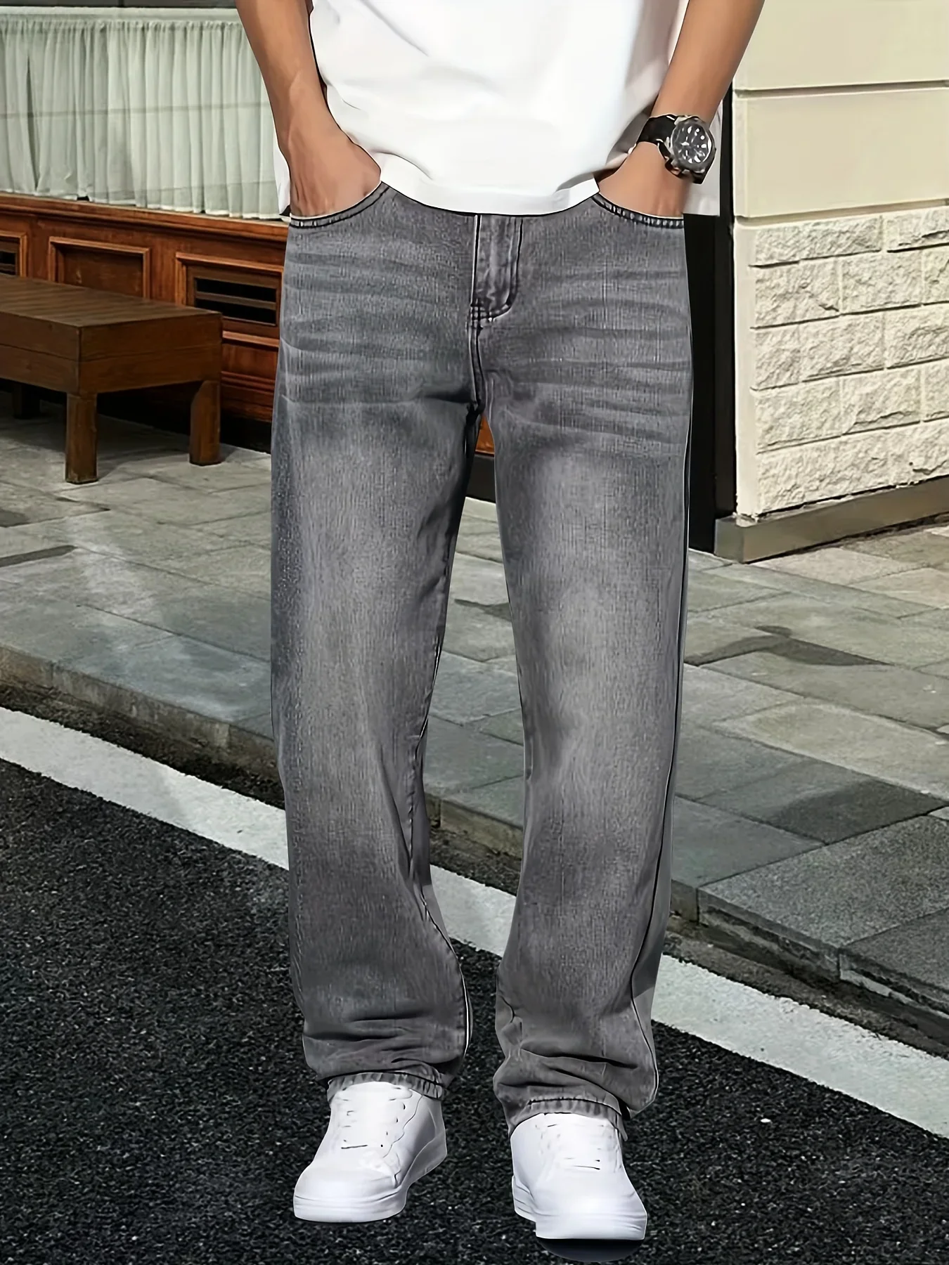 Jeans gris pour homme, style d - Men'S Fashion Grey Jeans avis et prix