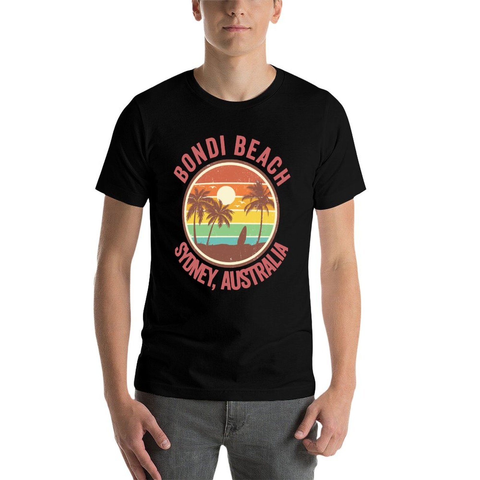T-shirt rétro Bondi Beach Sydn - Men'S Fashion Sydney avis et prix