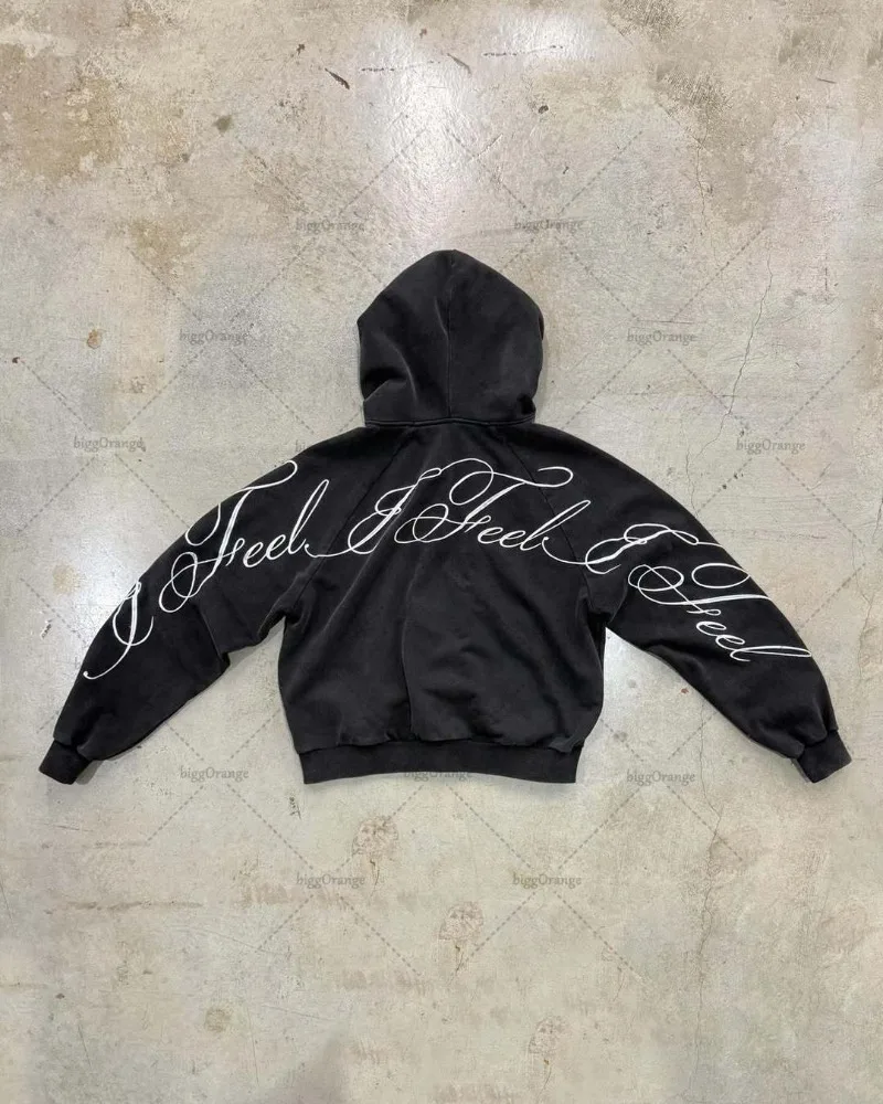 Y2K harajuku gothique lettre i - Mens Fashion Zip Up Hoodies avis et prix