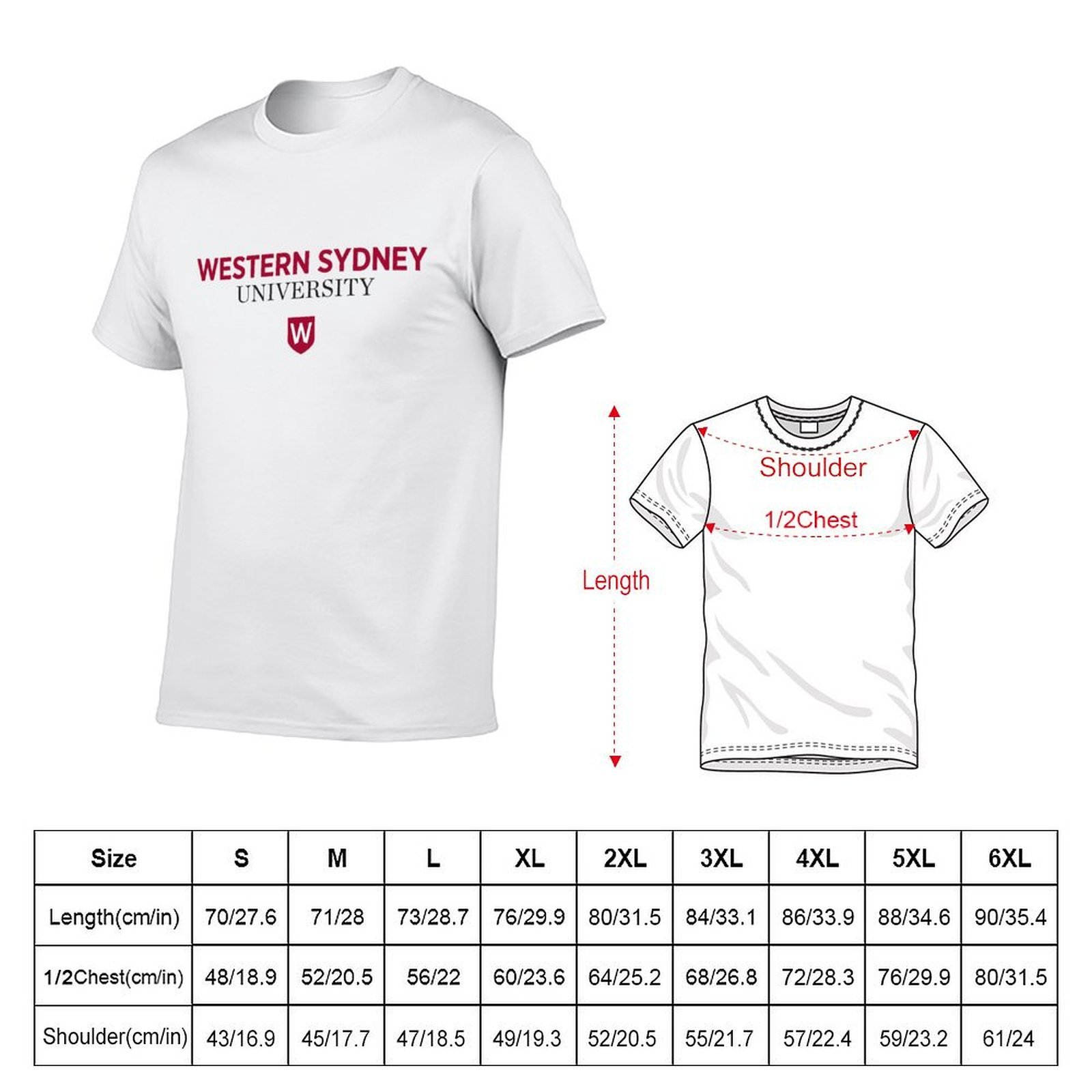 T-shirt de l’Université de Wes - Men'S Fashion Sydney avis et prix