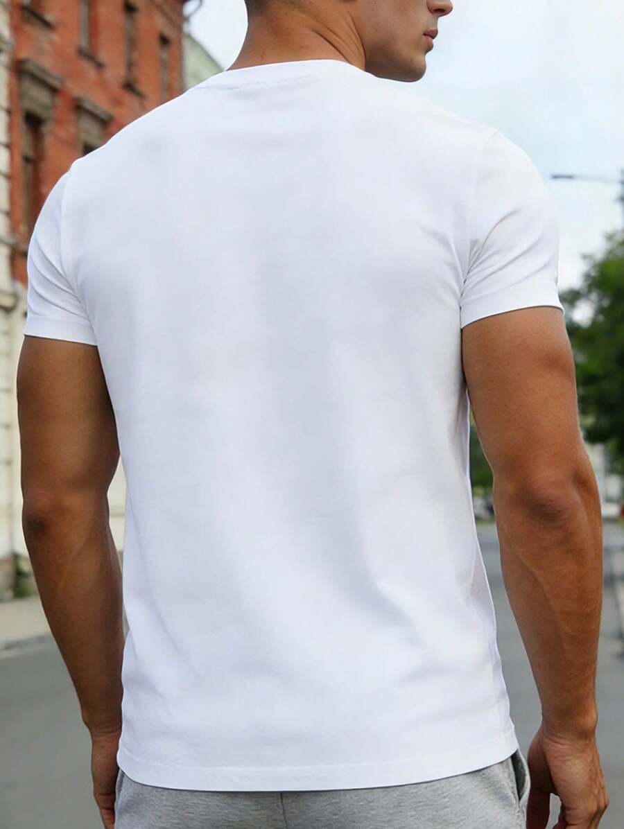 1pc T-shirt blanc pour homme a - Men'S Fashion New York avis et prix