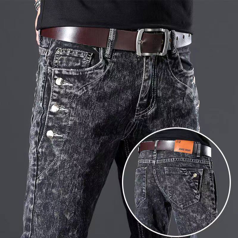 Jean classique Slim Vintage po - Men'S Fashion Grey Jeans avis et prix