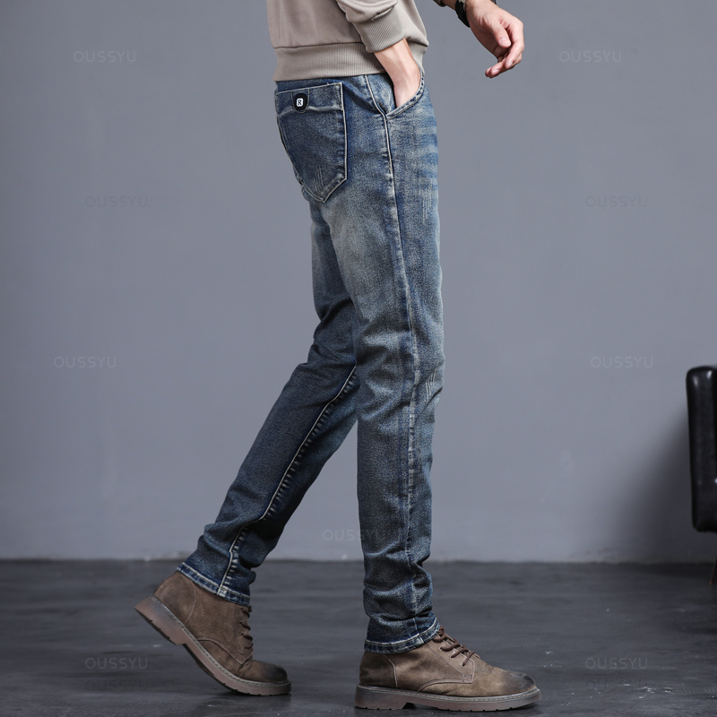 Jean Slim Classique pour Homme - Men'S Fashion Grey Jeans avis et prix