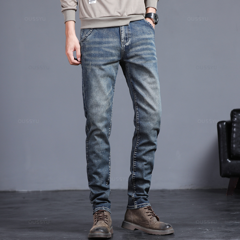 Jean Slim Classique pour Homme - Men'S Fashion Grey Jeans avis et prix