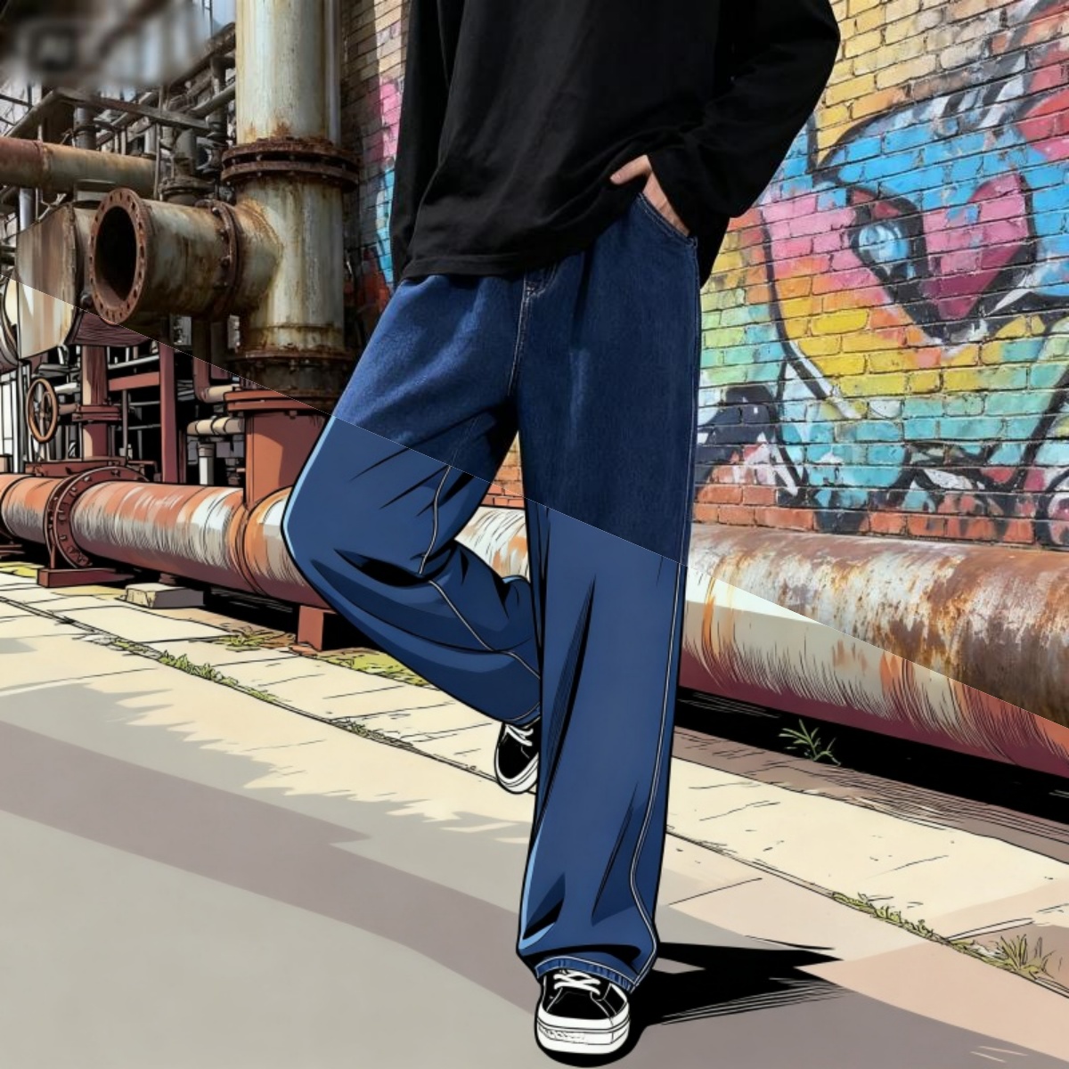 Style coréen Streetwear nouvel - Men'S Fashion Grey Jeans avis et prix